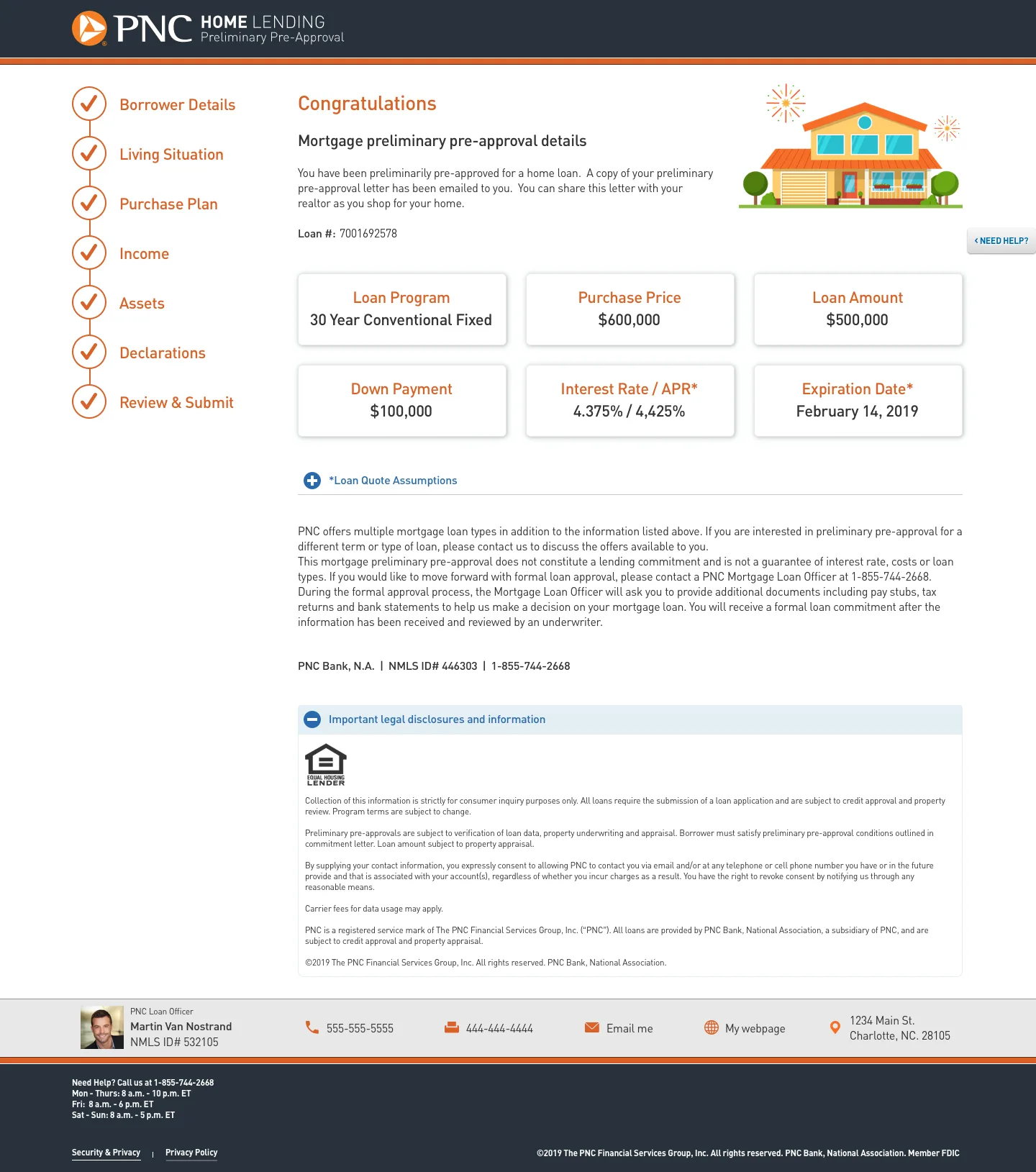 Desktop preliminary approval details