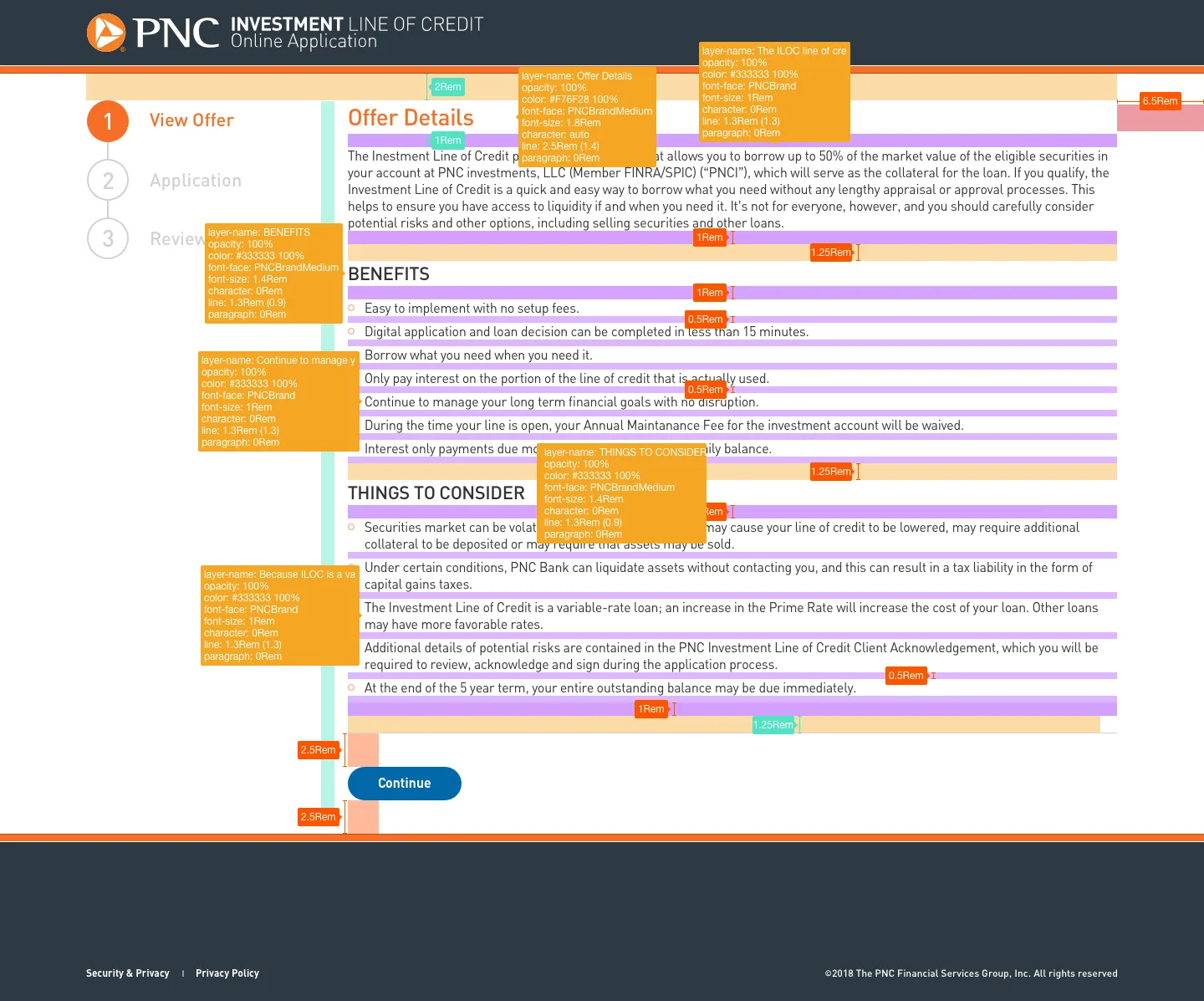 Annotated desktop lending design